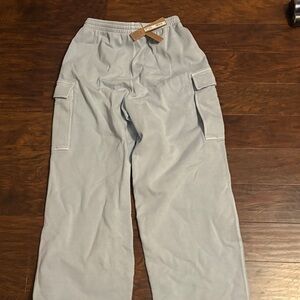 boyfriends fleece cargo pants zen blue sold out color